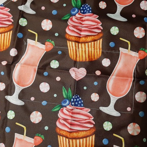 Cupcakes and Cocktails kitchen Apron 33 inch height 28 inch width very cute fun - Picture 2 of 4